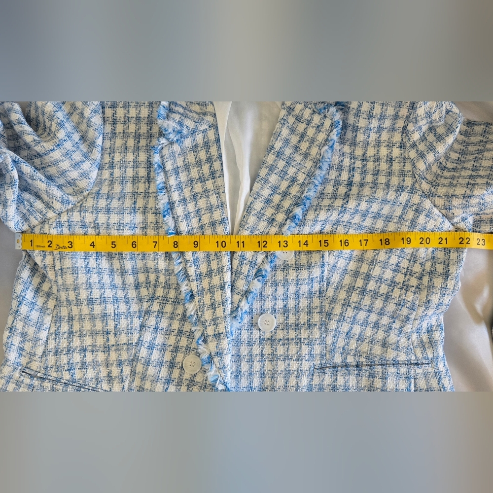 The Limited Blue and White Tweed Jacket - Picture 7 of 9